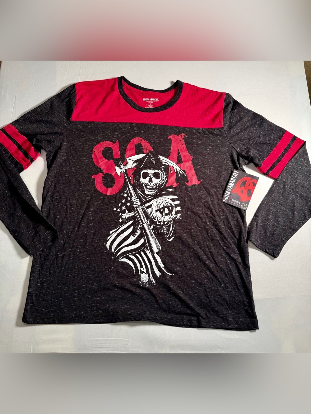 Sons of Anarchy Grim Reaper Graphic Shirt Mens Size XL Black Long Sleeve NEW NWT